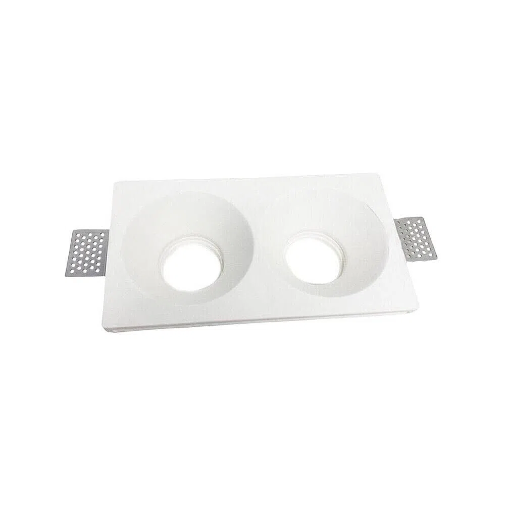 Portafaretto incasso in gesso scomparsa doppio diffusore tondo attacco gu10 gs23