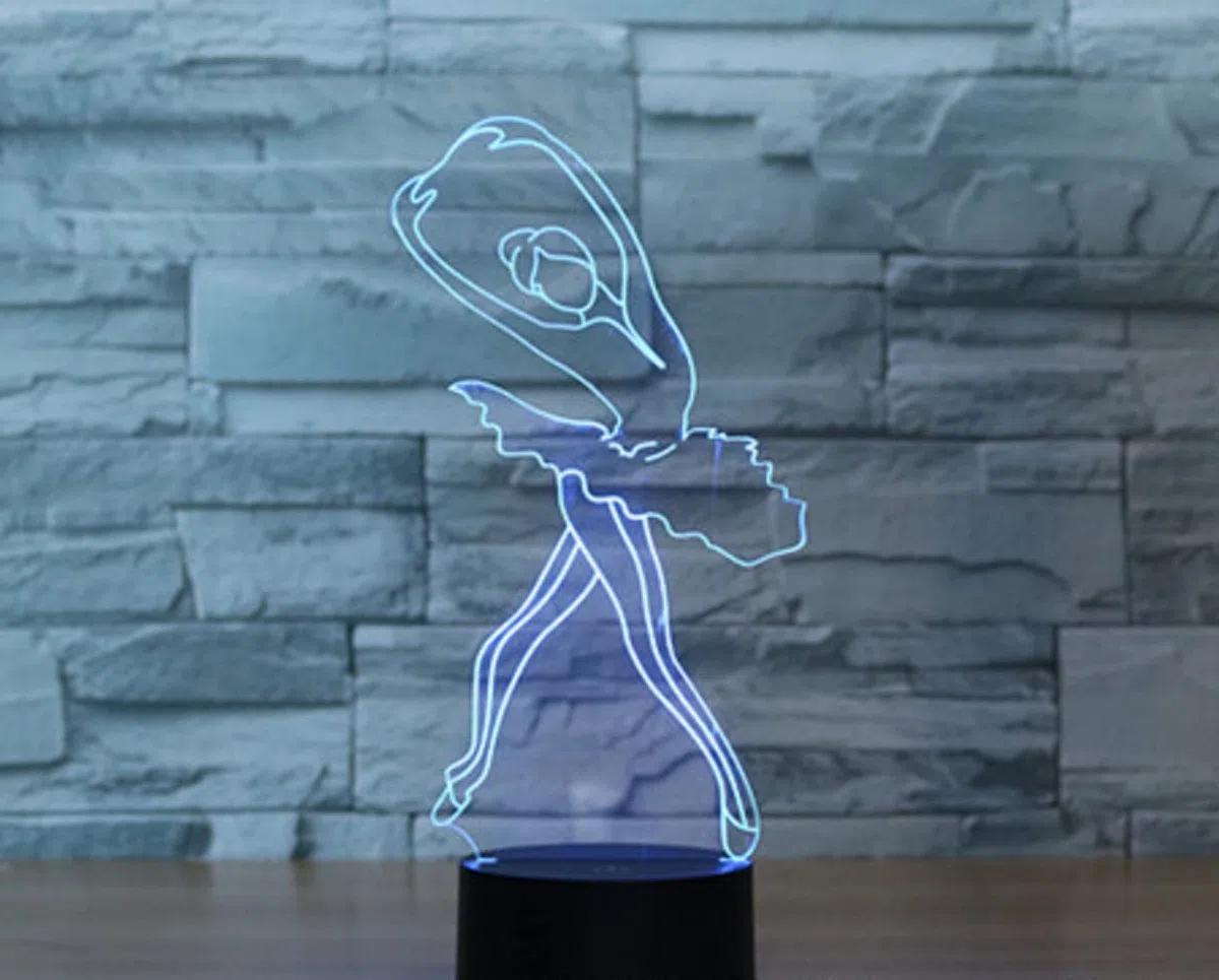 Luce notturna 3D per bambini a forma di ballerina con telecomando, lampada LED a 16 colori intercambiabili, regalo di Natale o compleanno per bambini