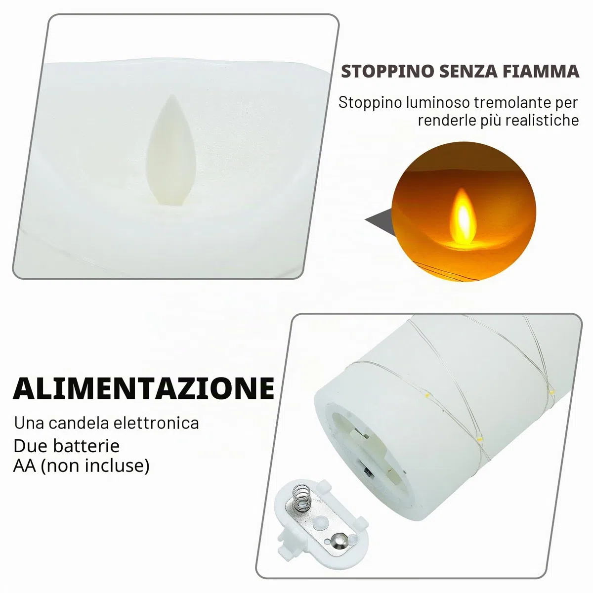 CCLIFE velas elettriche e LED in vera cera con telecomando, funzione timer, paraffina, funzionamento a batteria,Bianco 5 pezzi