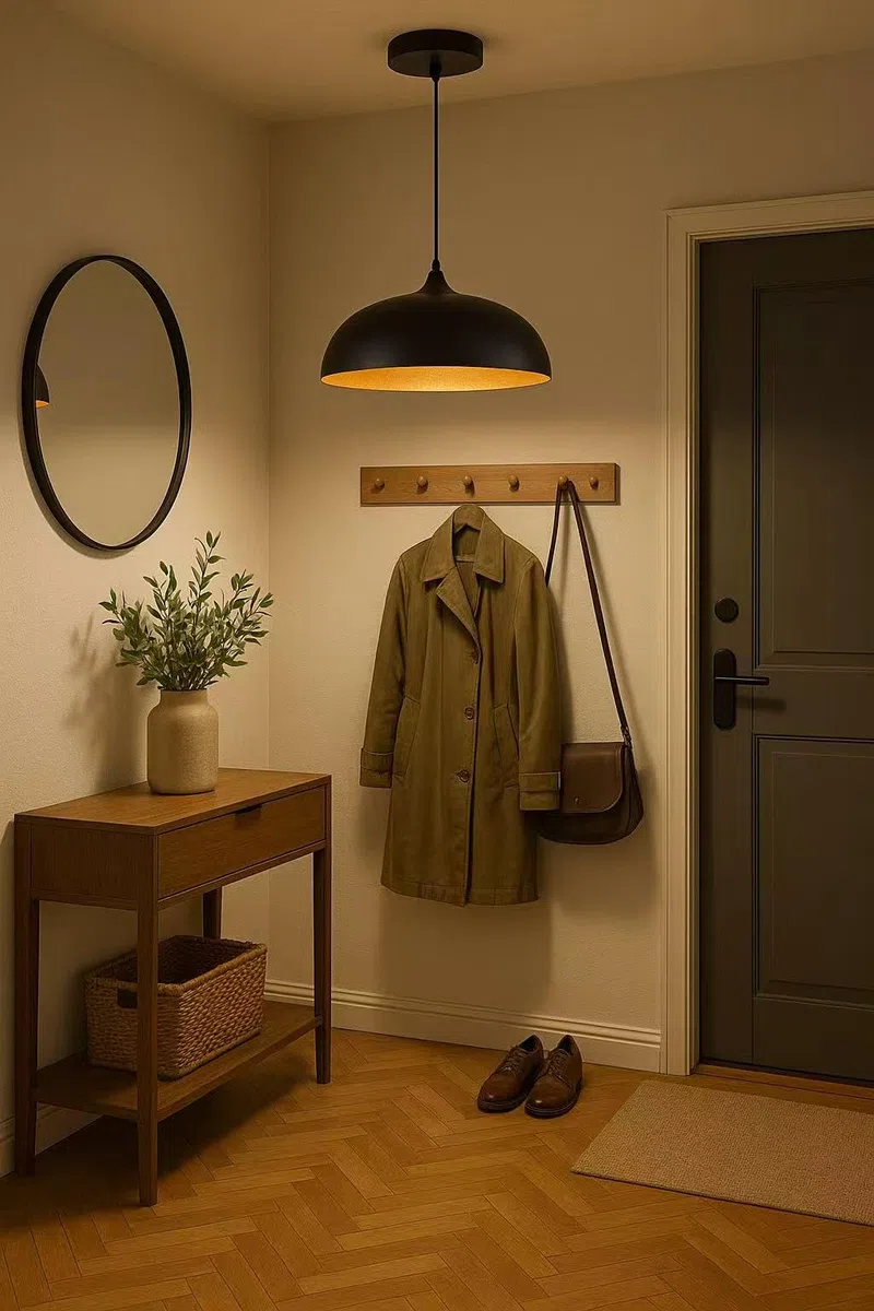 Lampadario a sospensione stile contemporaneo in metallo pendente a cupola attacco E27 luce tavolo cucina di colore nero o bianco Ø35 cm (NERO) B90-N