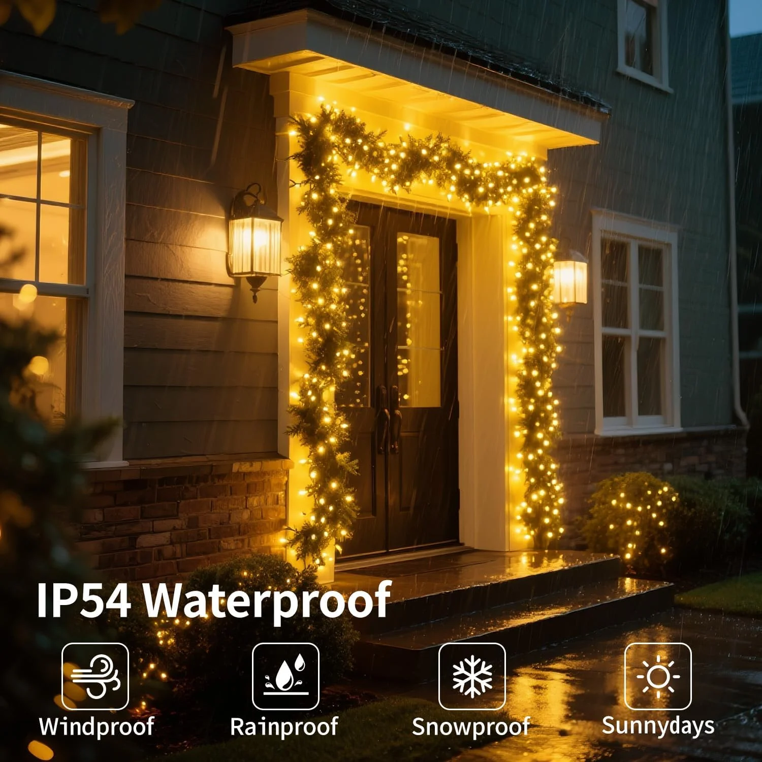 Hoteril Luci Natale Esterno, 33M 300 LEDs Luci Albero di Natale Impermeabile, Lucine da Esterno Giardino per Adatto a Giardino, Feste, Natale, Natalizie Albero, Nozze (Bianco caldo)