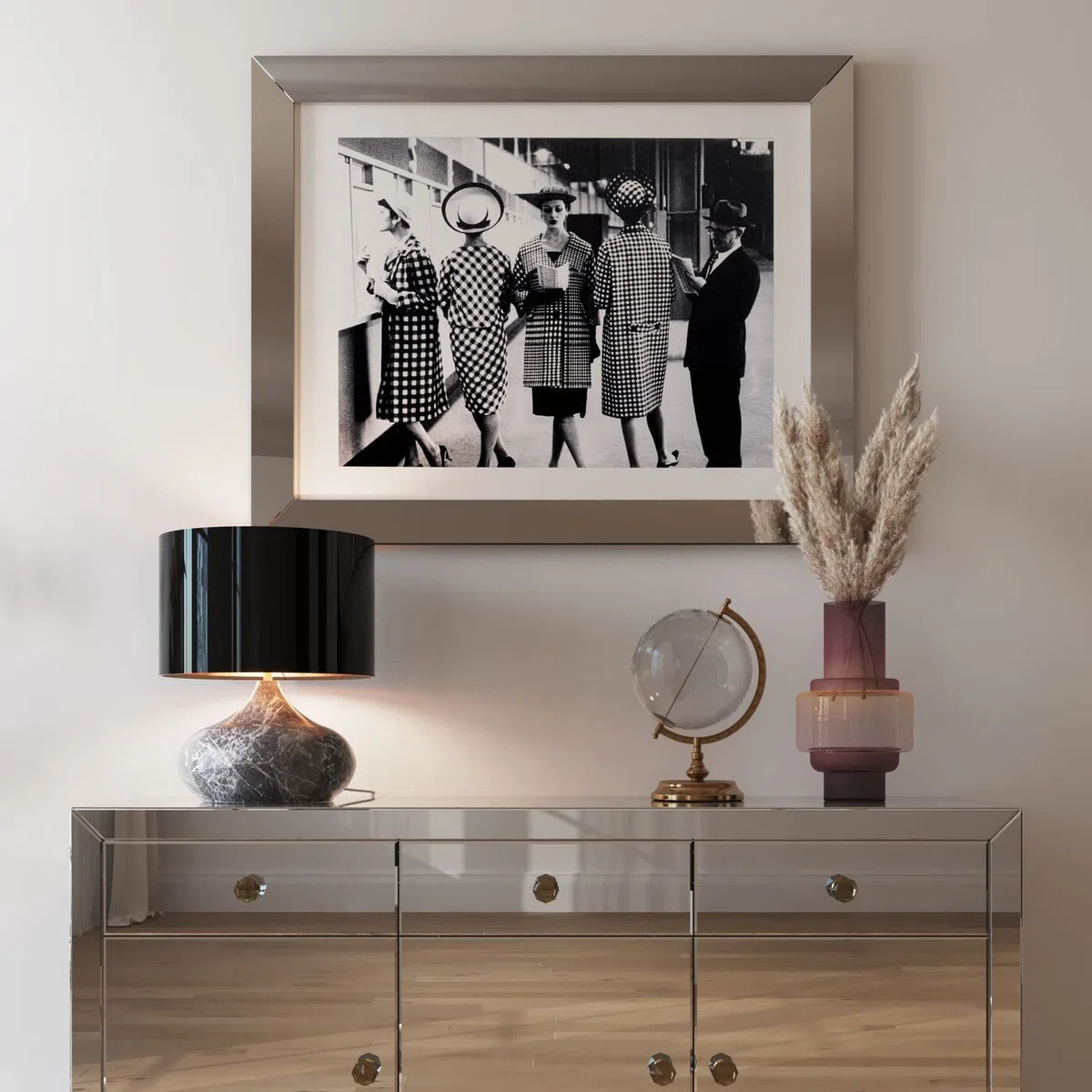 Kare Design Lampada da tavolo Mamo Deluxe, nero, 41x37x37cm | abat jour effetto marmo, paralume orientabile, luce calda, stile elegante, per comodino, lampadina non inclusa