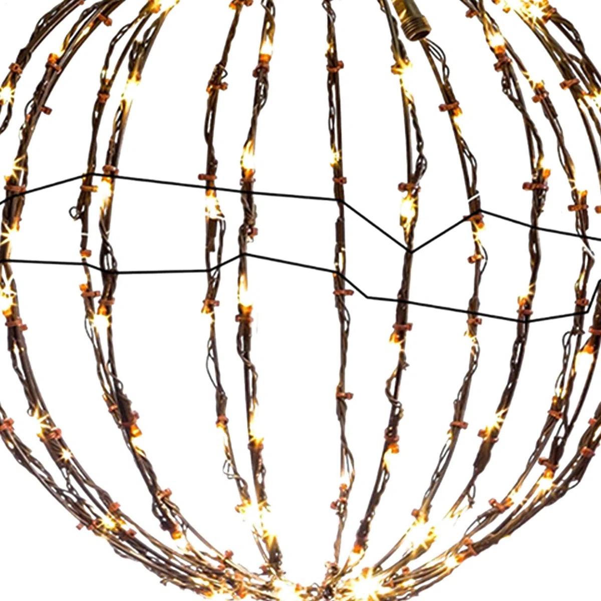Zibeem Luci A Sfer a Di Natale, Illumina La Sfer a Di Natale Sospesa, Palla Luminosa A LED Sospesa Ornamento Pieghevole In Metallo Con Luci, Lucine Per Il Balcone Della Stanza Interna