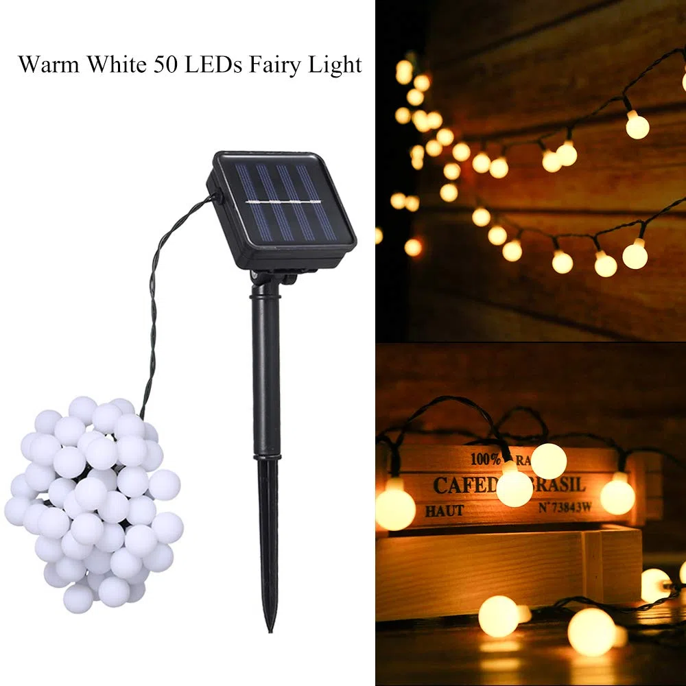 Tomshine Stringa di Luci Solari per Esterni, 6,9 m 50 Luci di Stringa Solari a LED Impermeabili IP44 con 8 Modalità di Illuminazione per la Eecorazione
