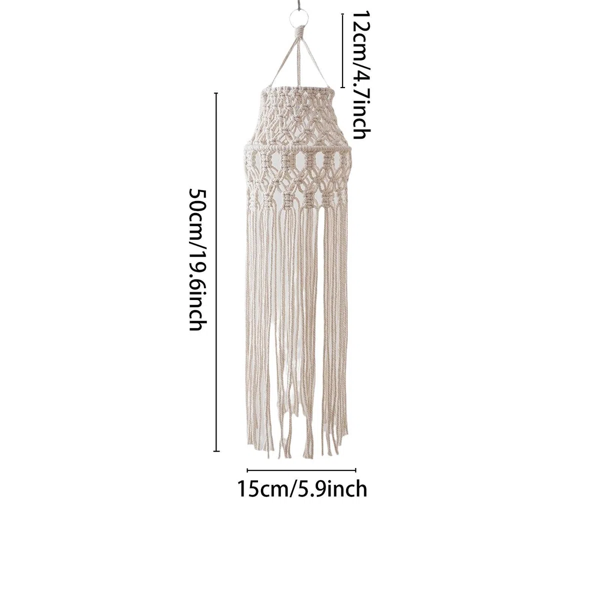 Milageto Paralume per lampade Bohémien, Paralume in macramè, apparecchi di Illuminazione, Copri lampadario a Sospensione Boho per Angolo Soggiorno Ufficio