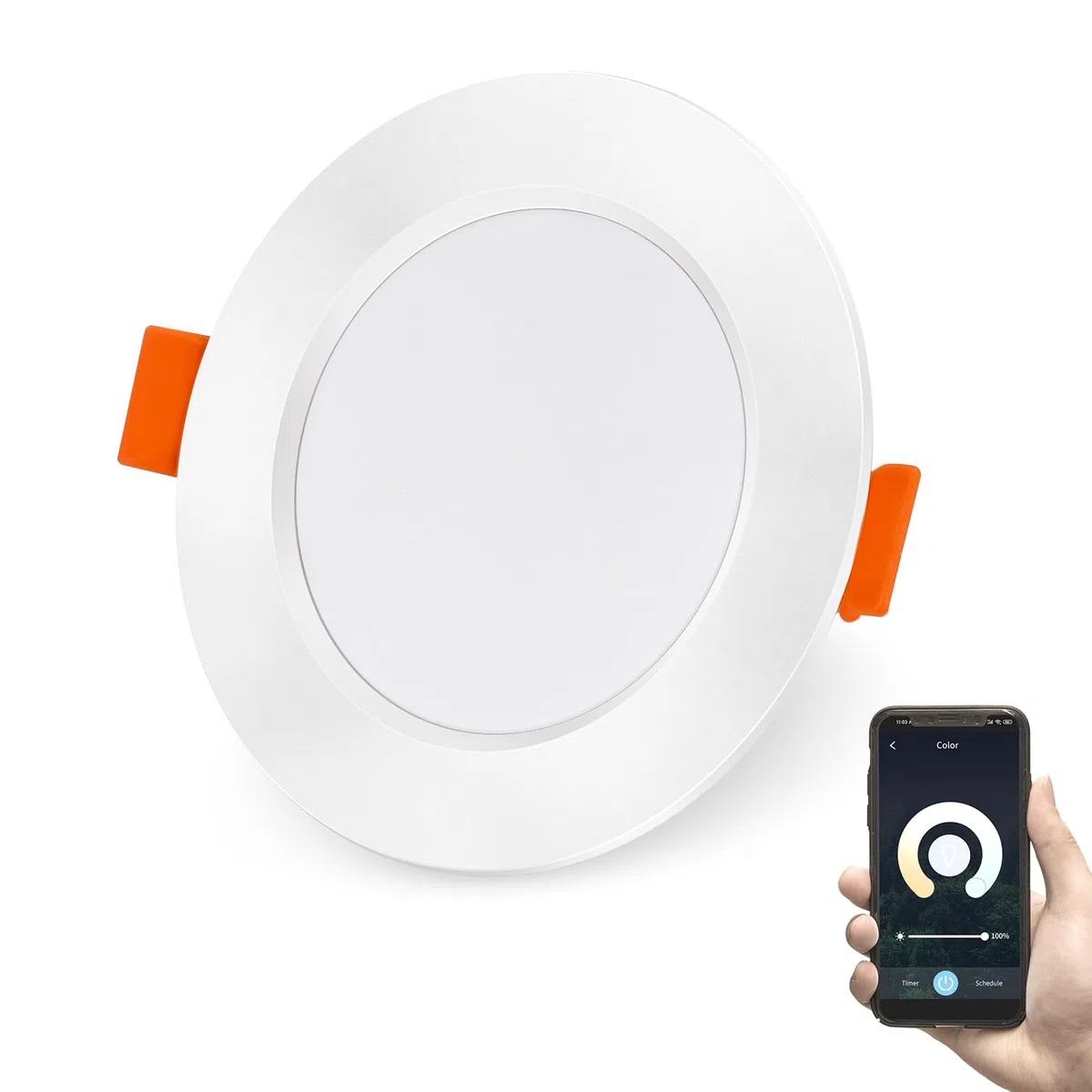 DUSKTEC Faretto da incasso a LED, 230 V, dimmerabile, con Alexa 10 W, set da 1
