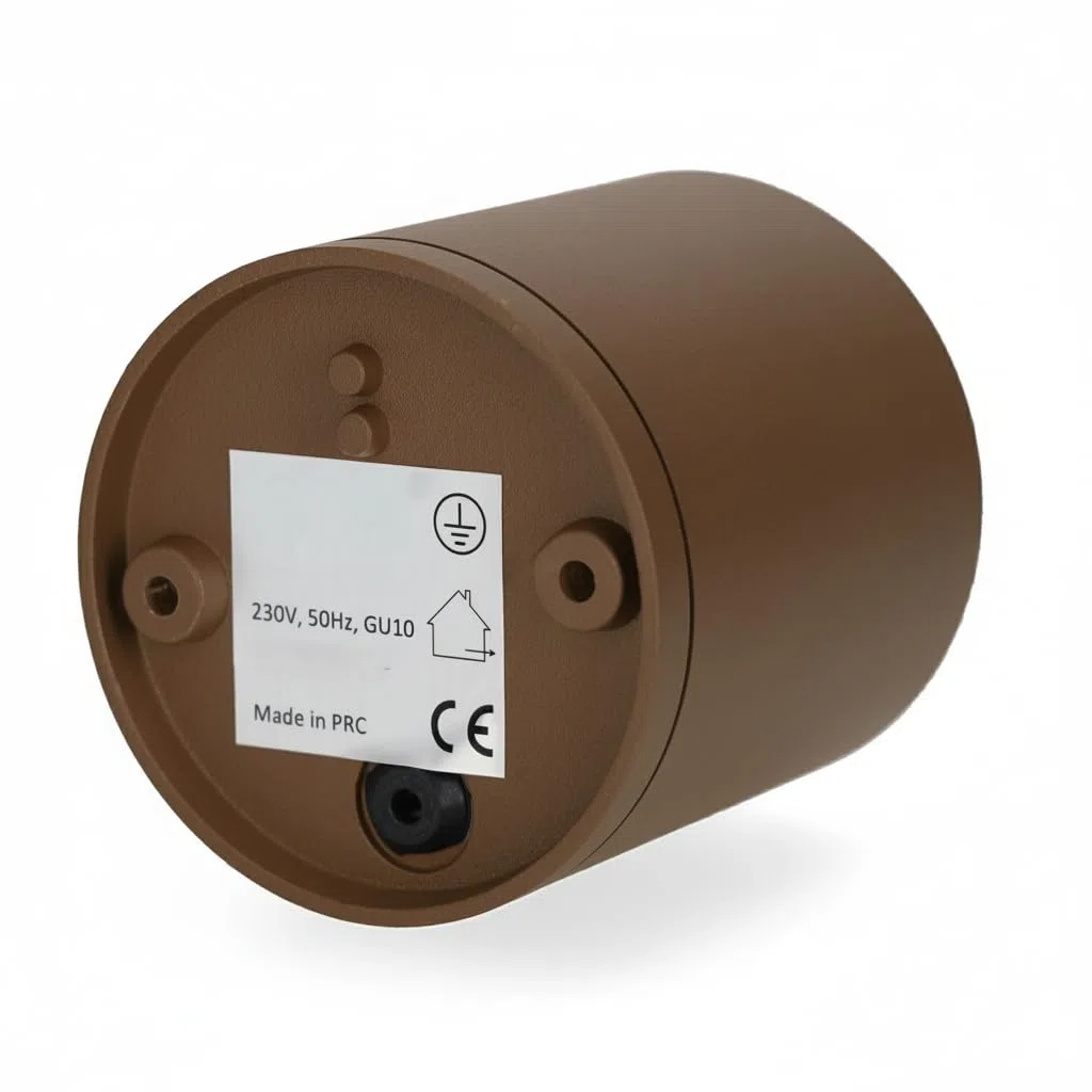 Faretto da Esterno LED GU10 IP54 Impermeabile | Applique da Soffitto per Terrazze Ingressi Porticati | Design Moderno in Alluminio Ø90x94mm | Lampadina Non Inclusa (Ruggine, Cilindro)