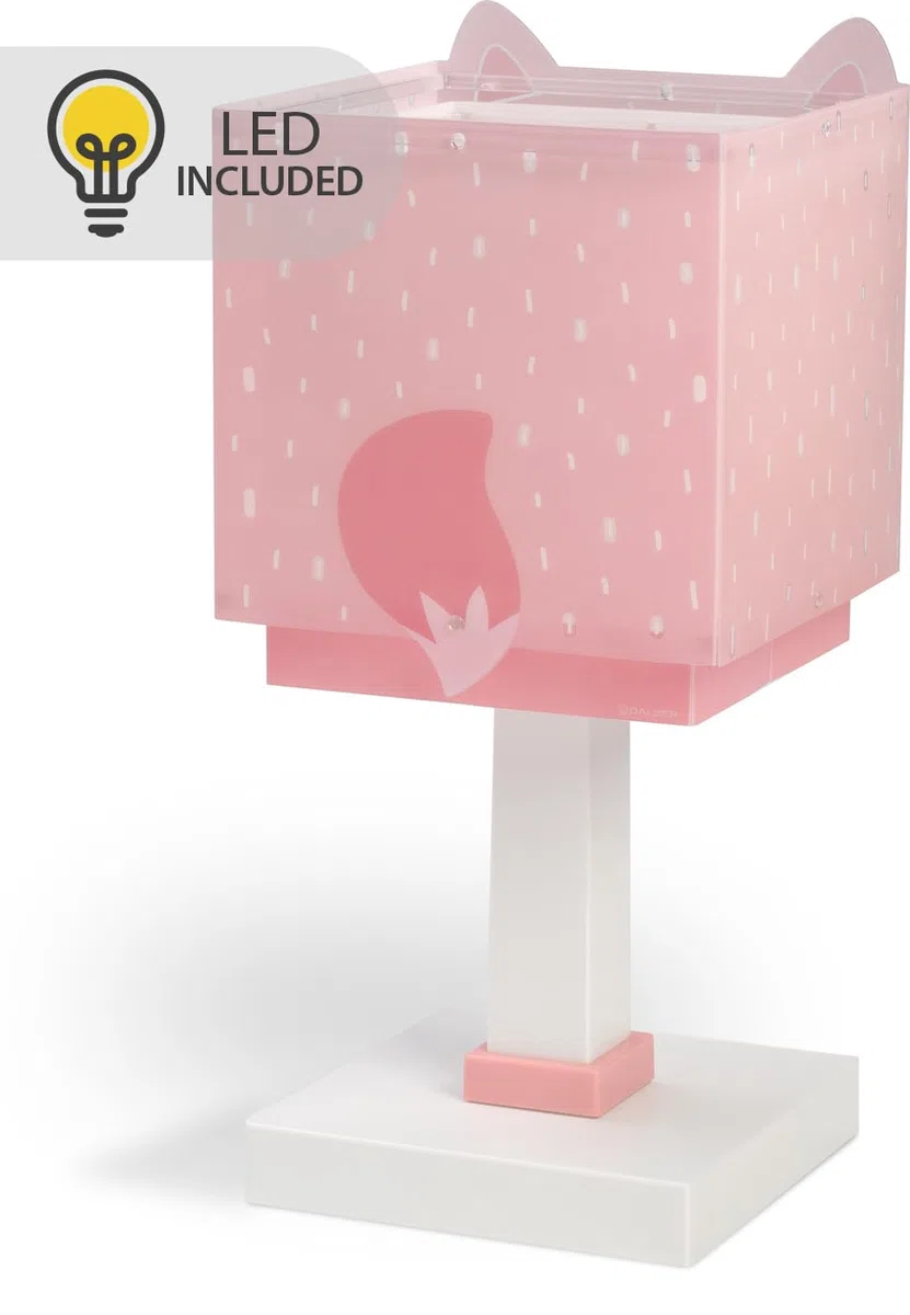 Dalber Lampada da tavolo o comodino per bambini Little Pink Owl Piccolo Gufo, 64481N, G4-4W LED - Lampadina inclusa