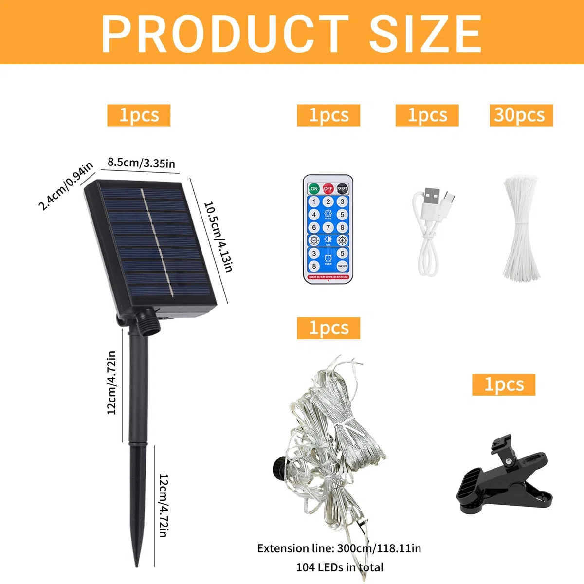 Luci Solari per Ombrellone,Luci per Ombrellone da Esterno Solare,Llluminazione Solare per Ombrellones,per Esterno,Giardino,Ombrelloni,Campeggio