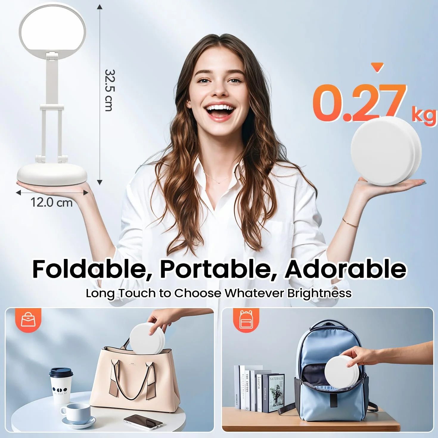 One Fire Lampada da Tavolo senza Fili, Ricaricabile con 3600mAH Batteria, Lampada da Comodino Portatile & 9 Luminosità Dimmerabile, Abat Jour da Comodino, Poldina Lampada, Lampada LED