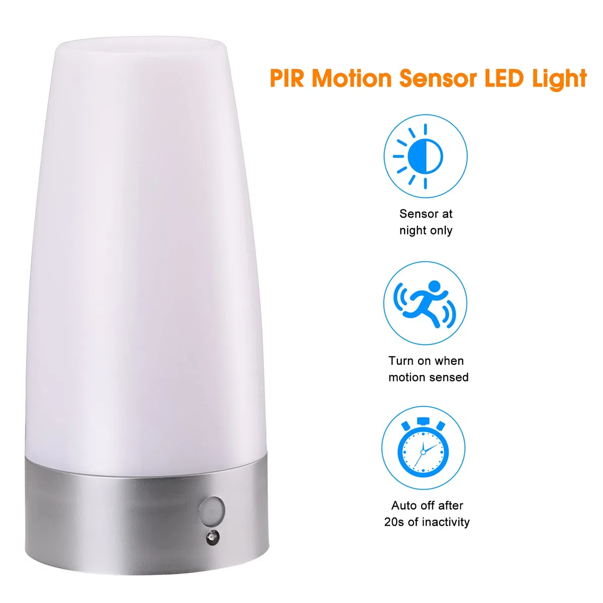 Lampada da Tavolo o da Comodino a Batteria, Luce Notturna Bambini Led con Sensore di Movimento e Luce, lampada scrivania, Lampada Notturna per bambini, Bagno, Cameretta, Scala, Corridoio
