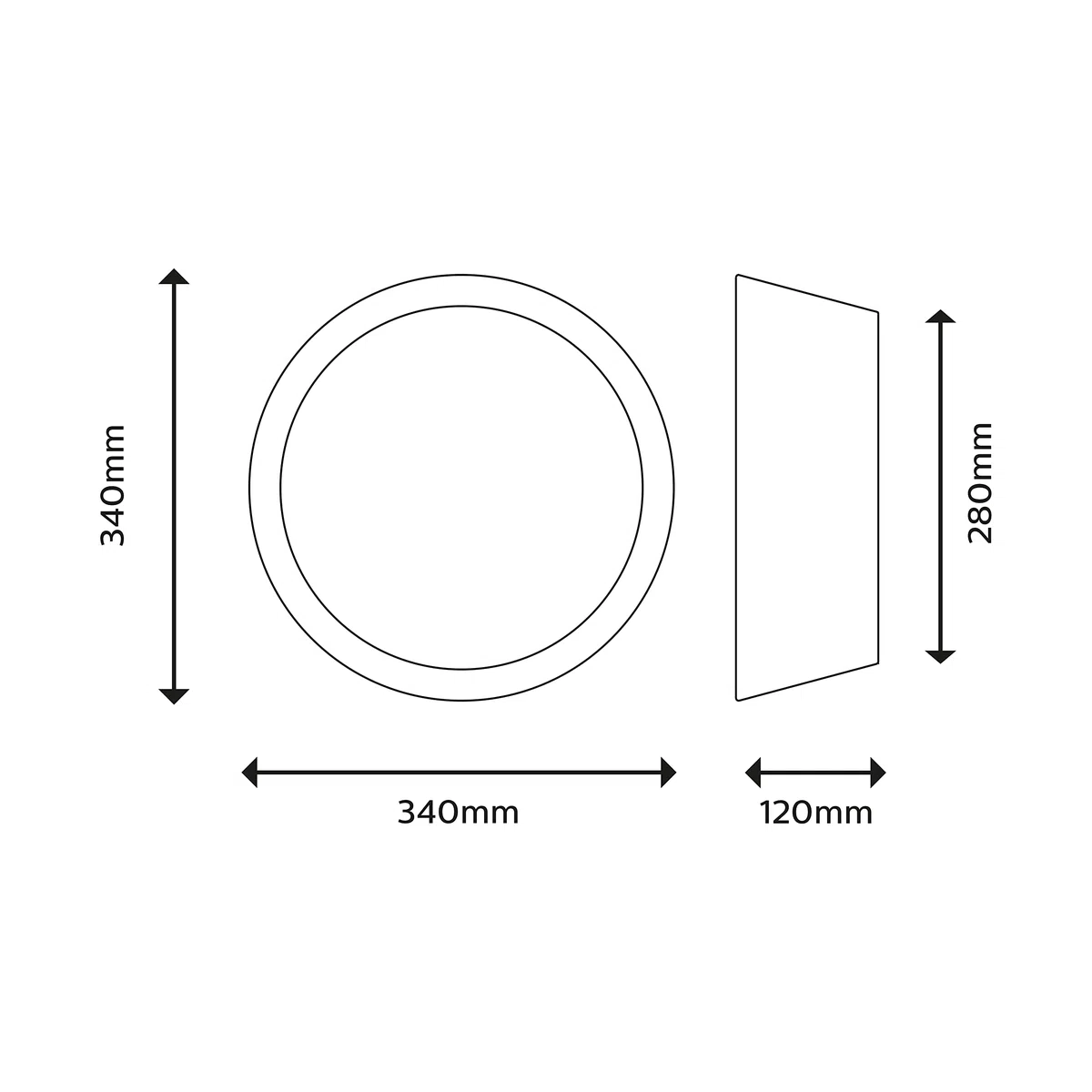Philips Lighting Lampada da Soffitto LED Dawn, Equivalente a 14W, 30K, Luce Bianca Calda, Non Dimmerabile, Nero