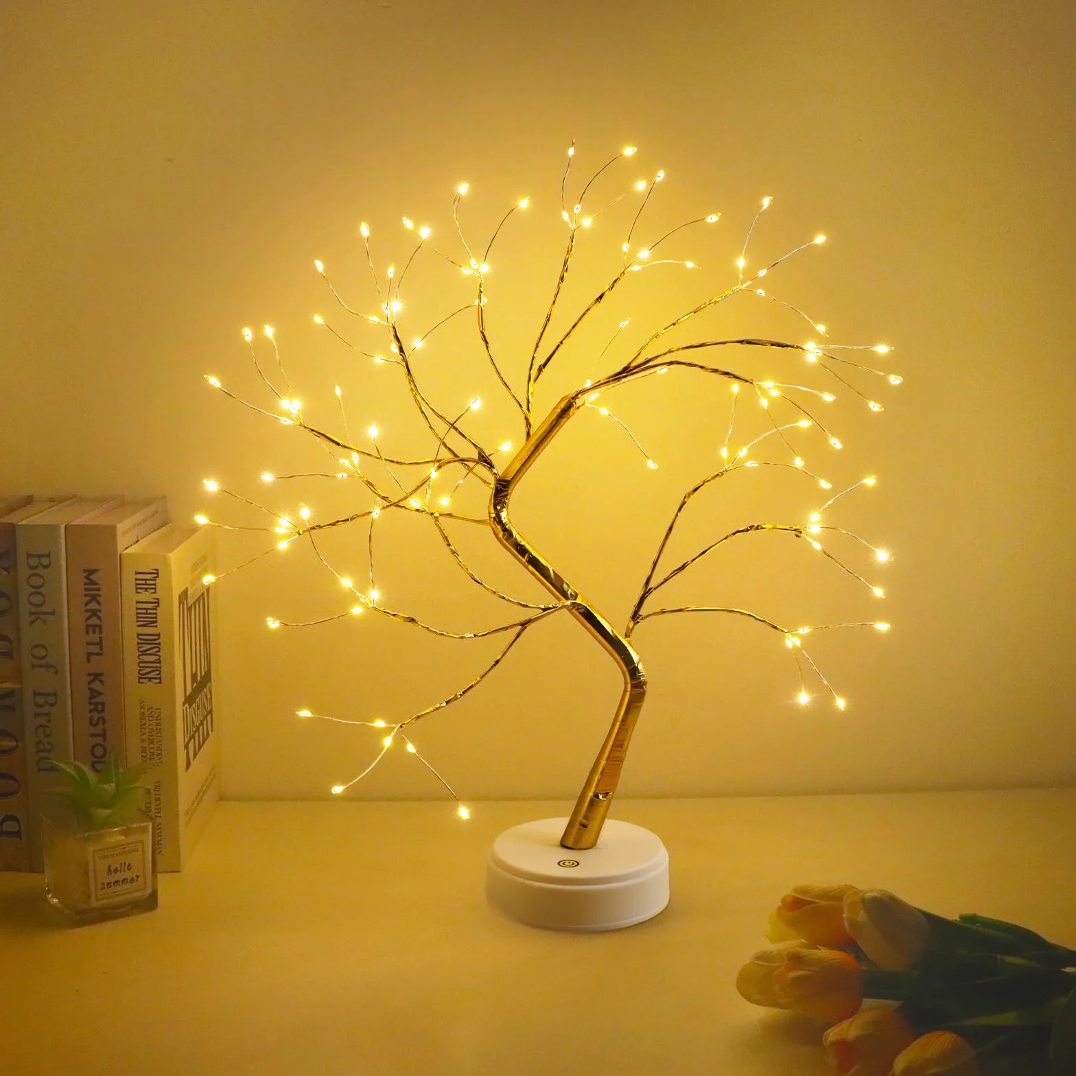 CNMTCCO LED albero luce, decorazione regolabile per interni alimentata da USB/batteria, luce bianca calda per Natale, soggiorno, camera da letto