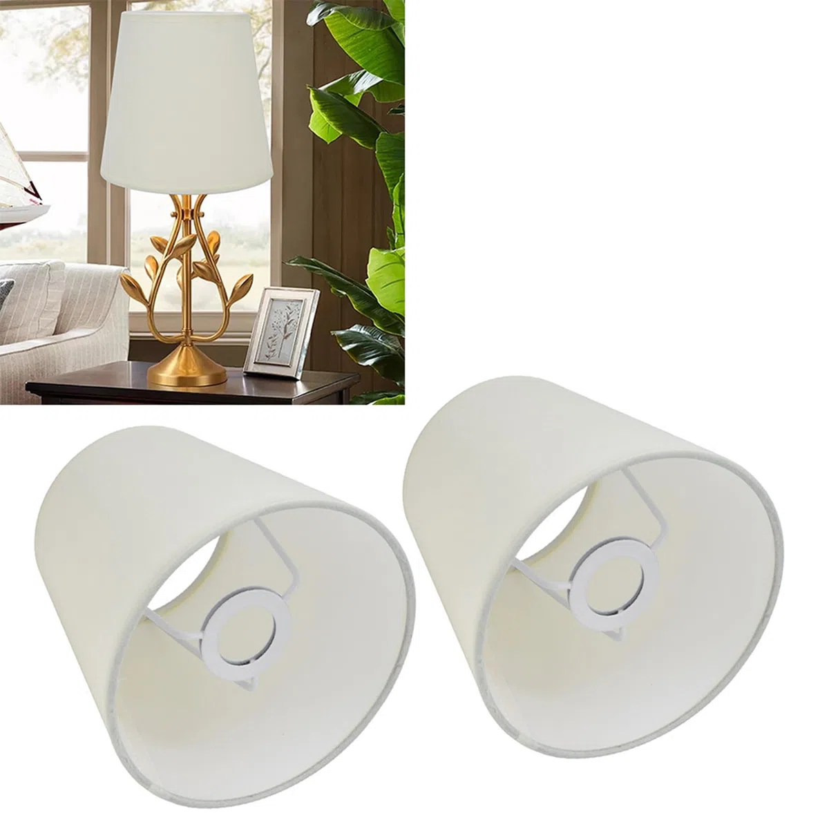 BestAlice 2 Pz Piccolo Paralume Lampada, Paralume in Tessuto Paralume Lampadario, Clip su Paralume per Interni Paralume in Tessuto Stile Europeo per Lampadario E14 Lampada da Tavolo Lampada da