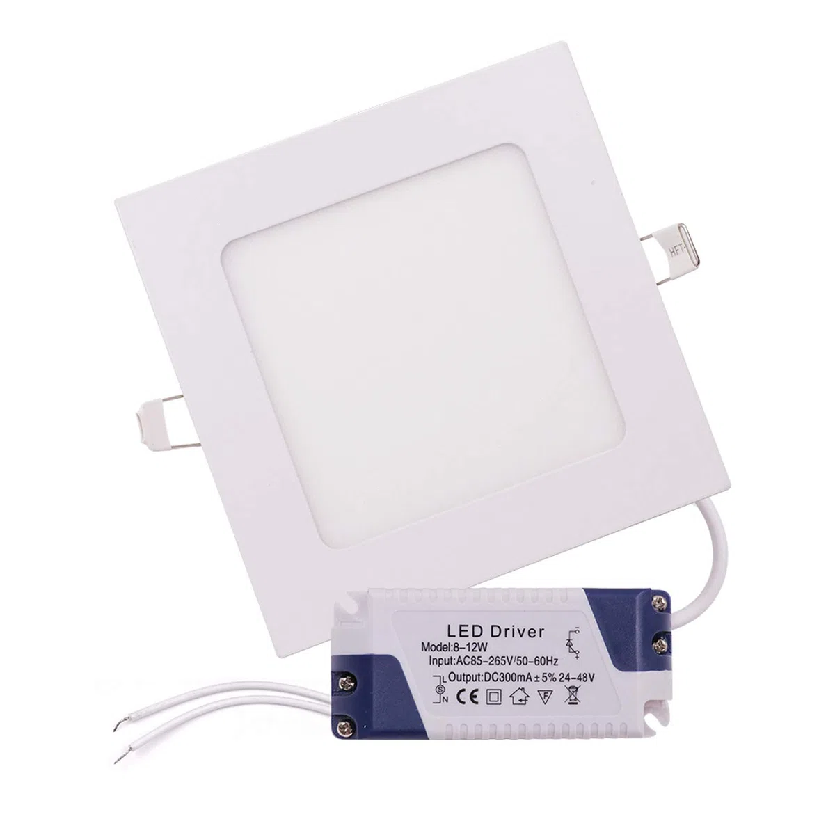 XUNATA - Pannello a LED, quadrato, ultra sottile, AC110-220 V, 18 W, bianco caldo