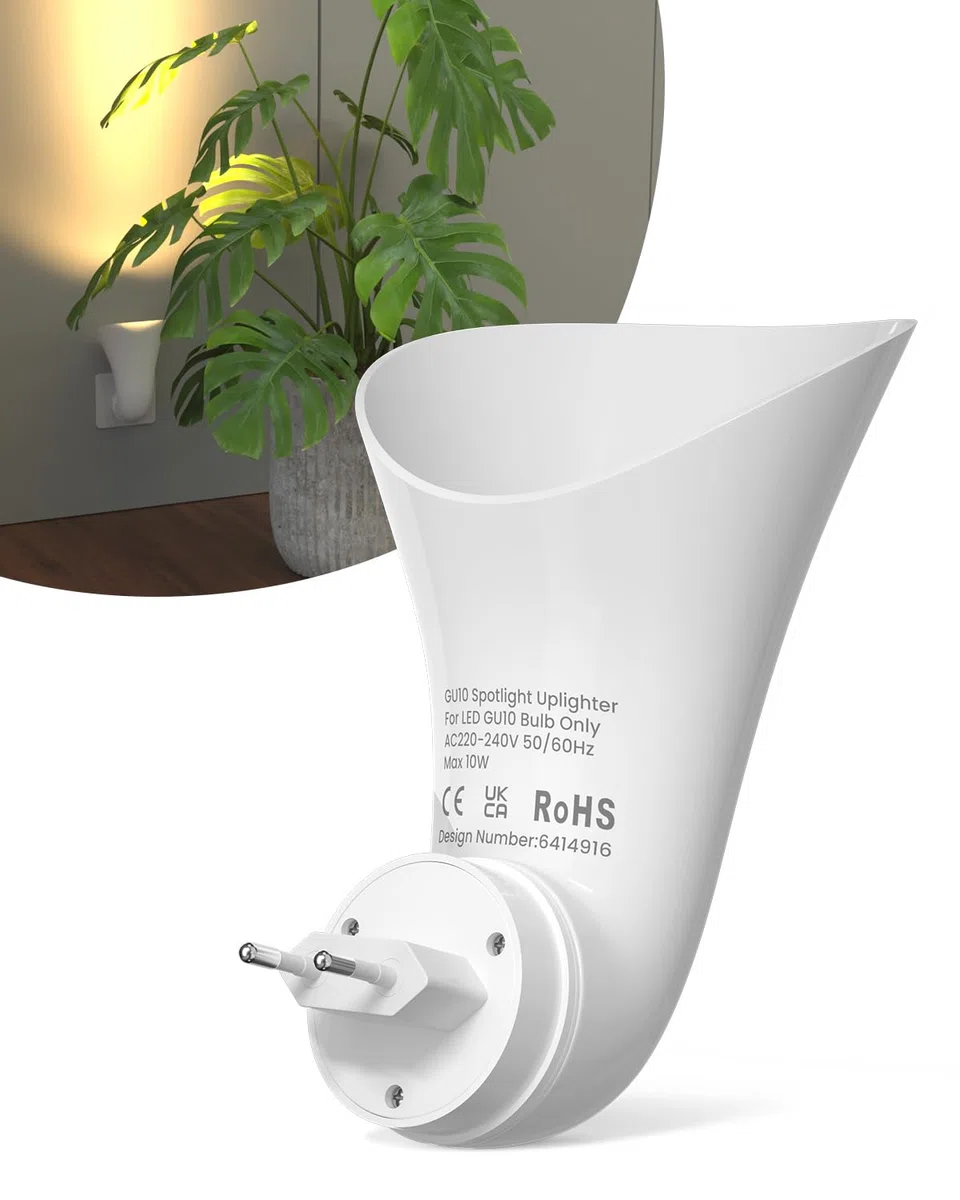 Plug in Wall Light GU10 Faretto Applique Plug in Uplighters Lampade da Parete Interne per Soggiorno Ingresso Camera da letto (Lampadina non Inclusa)