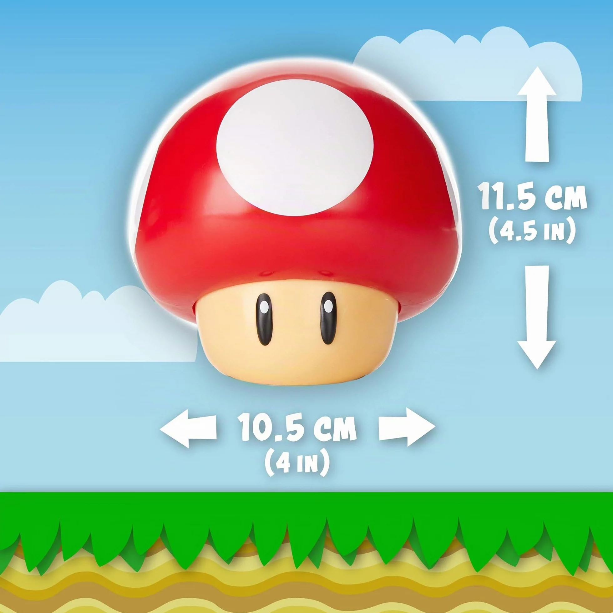 Paladone Luce a Figura Super Mario Mushroom - Luce Collezionabile Ufficiale con Suono, Regalo per Bambini