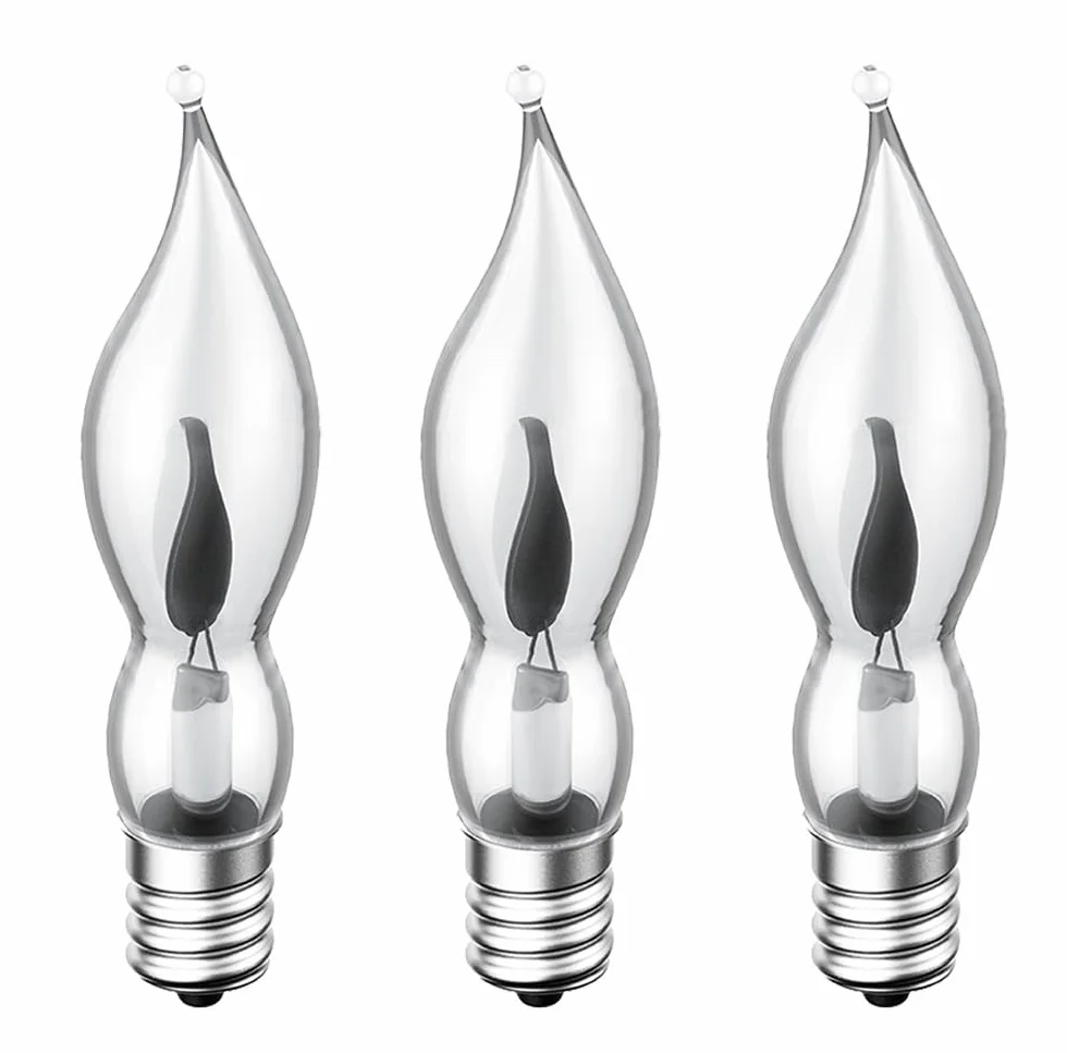 ShuoHui Dekoeffekt - Lampadina decorativa a candela tremolante, E10, 230 V, 1,5 W, luce tremolante (3)