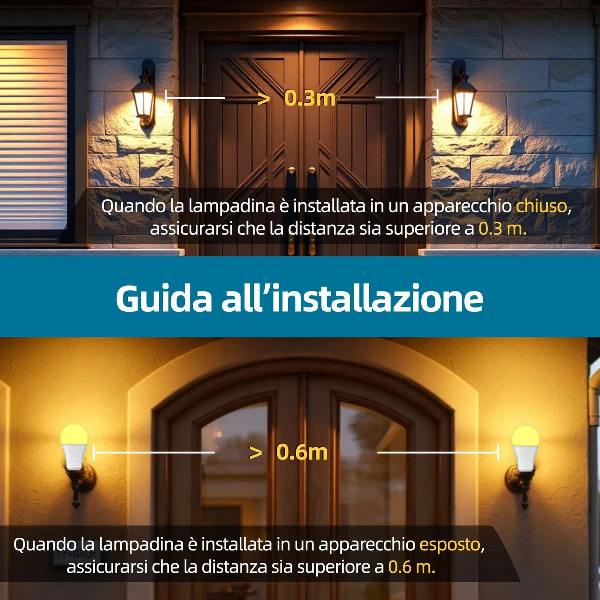 Lampadina LED E27 luce Calda con Sensore Crepuscolare, Bianca Calda 2700K 10W(70W Equivalent), 900 Lumen, Non-Dimmable, On/Off Automatica Lampadine LED per Portico, Garages, Giardino(4 Pezzi)