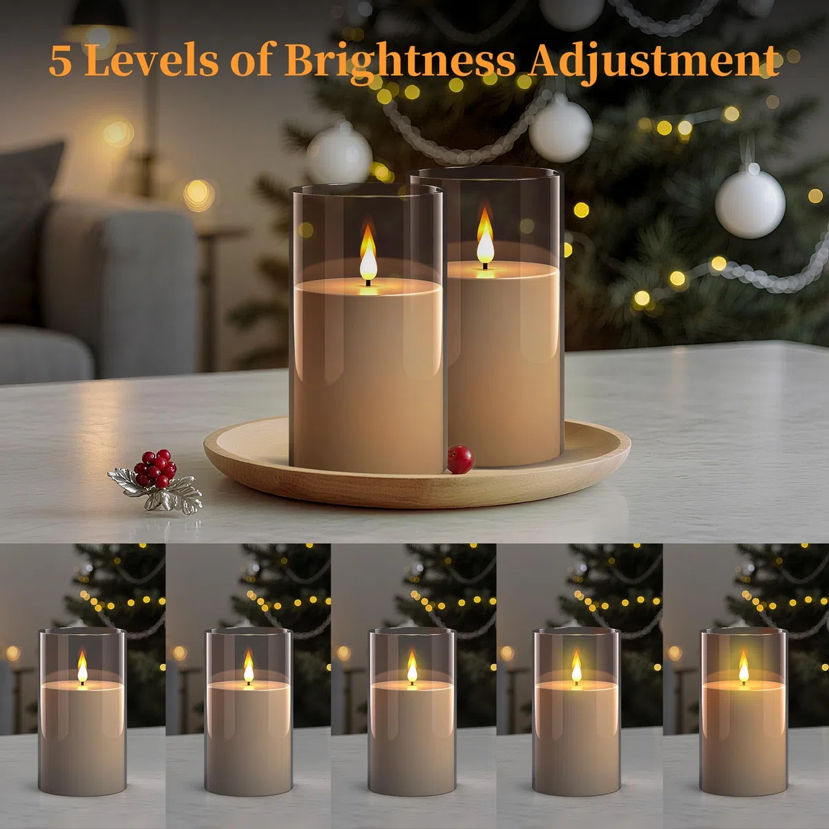 Forever Speed 2PCS Candele LED Esterni Impermeabili con Telecomando & Timer, 10cm x 17.5cm Acrilico Candele Senza Fiamma a Batteria Lumini LED Grandi Decorazione per Esterni - Grigio