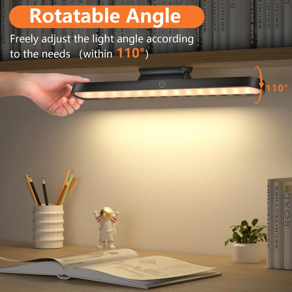 Lampada da Scrivania Senza Fili 2500mAh Luce LED Sottopensile LED Magnetica Controllo Touch Dimmerabile Luce Notturna Luce Scrivania Ricaricabile USB per Sottopensile, Cucina, Lettura, Lavorare