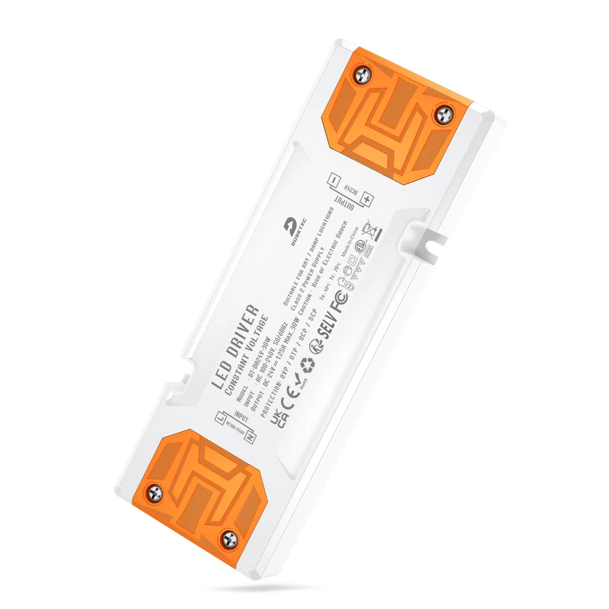 DUSKTEC Driver led da 24 V, 30 W, 1,25 A, trasformatore a bassa tensione AC 240 V a CC 24 Volt, alimentazione a tensione costante per strisce LED G4 MR11 e MR16, 142 x 50 x 16 mm