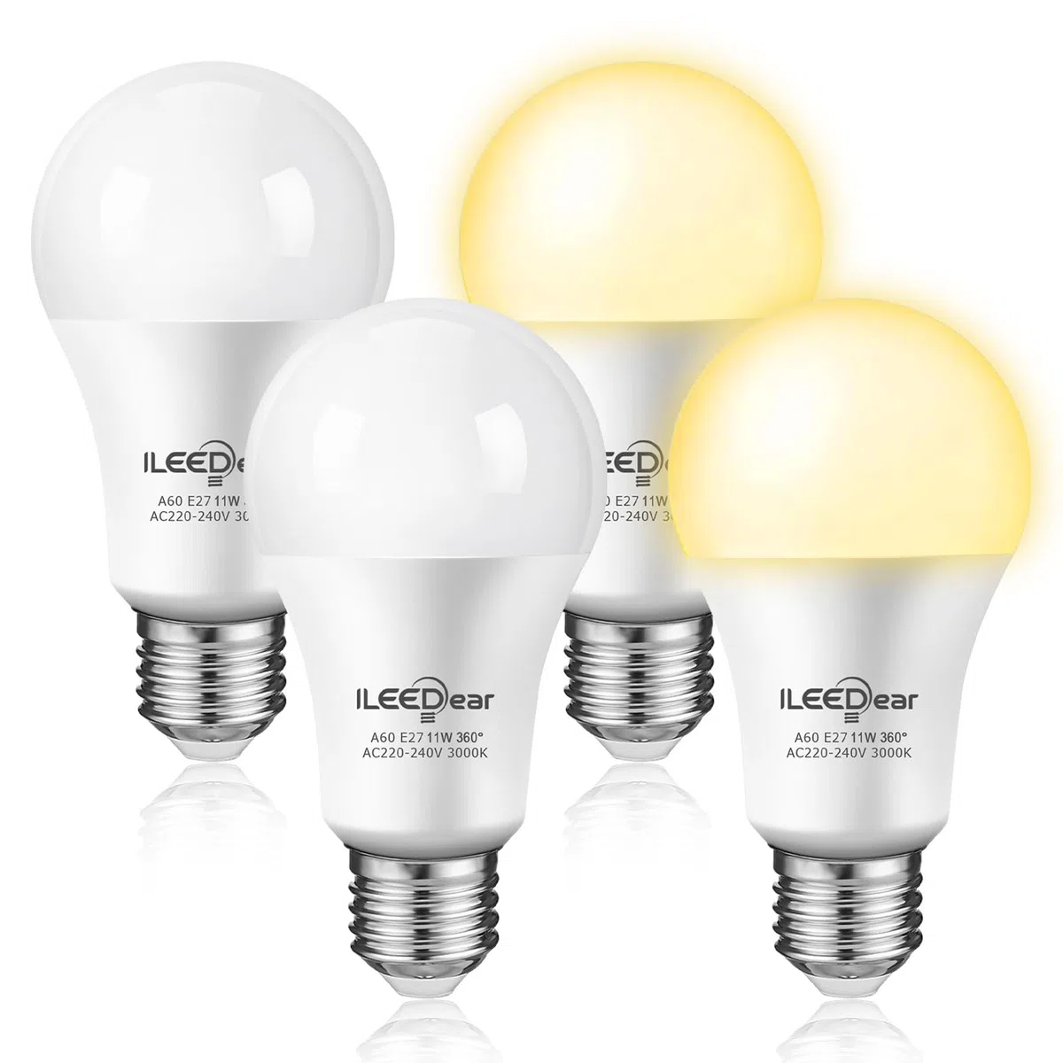 lampadina crepuscolare da esterno 11W, lampadina led e27, con sensore crepuscolare automatico, luce calda 3000K, per Veranda Giardino Porta d'ingresso Corridoio 4 pezzis