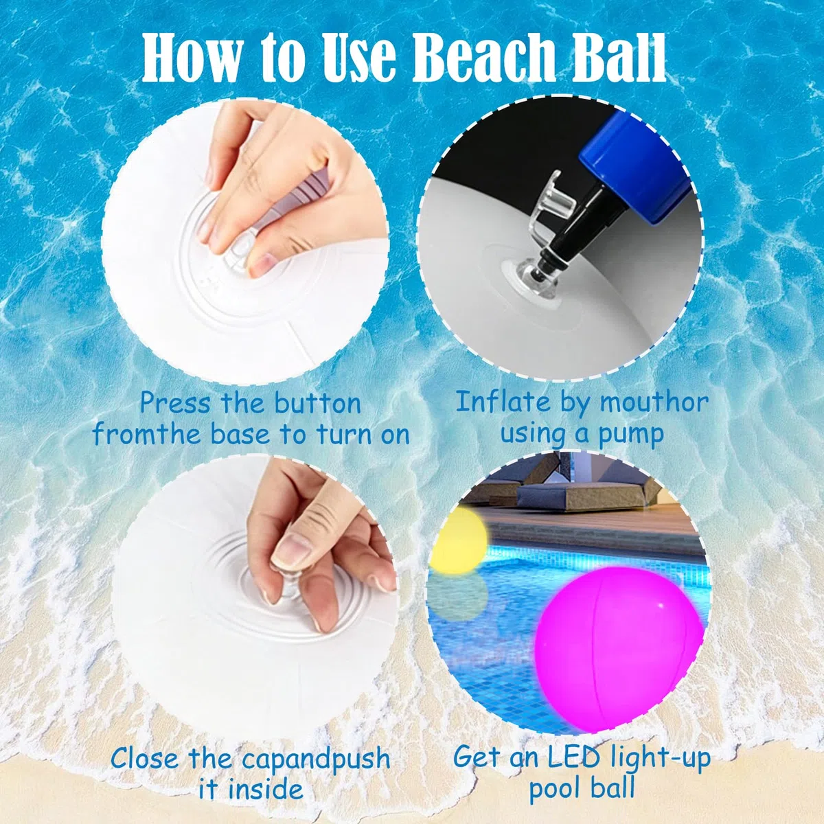 Lampade Piscina, Lampada a Sfera a Led con Telecomando - Palle Luminose per Piscina a 16 Colori, Luci per Piscina Subacquea per Piscina, Spiaggia e Giardino (Palla 2-40cm)