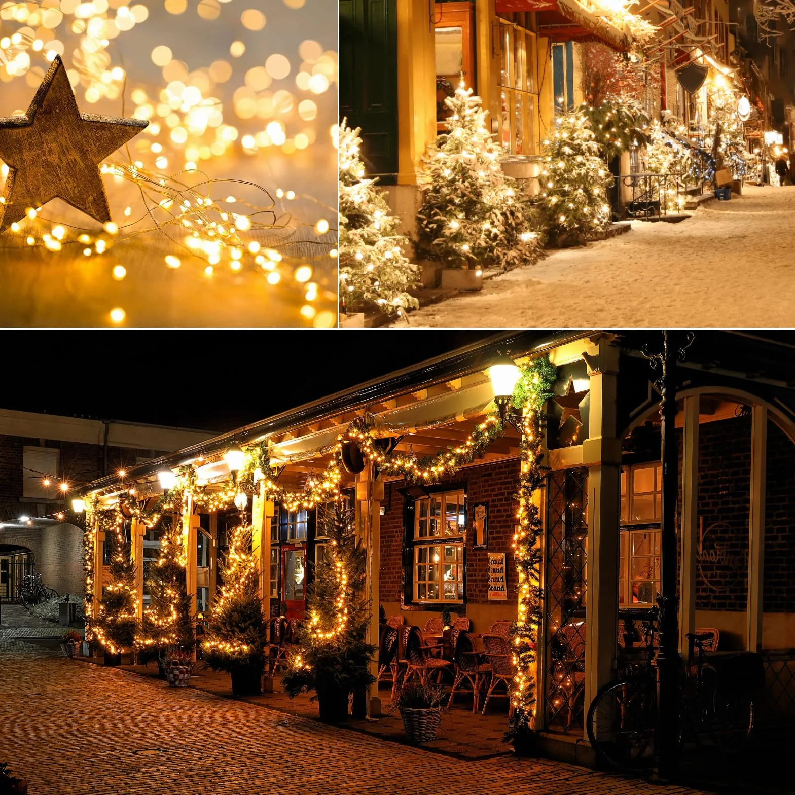 2 Pezzi Luci Solari Esterno, 12M+2M 120LED Catena Luminosa Esterno Solare, 8 Modalità, IP65 Impermeabile Filo di Rame, Decorazione per Giardino, Cortile, Patio, Albero, Natale(Bianco Caldo)